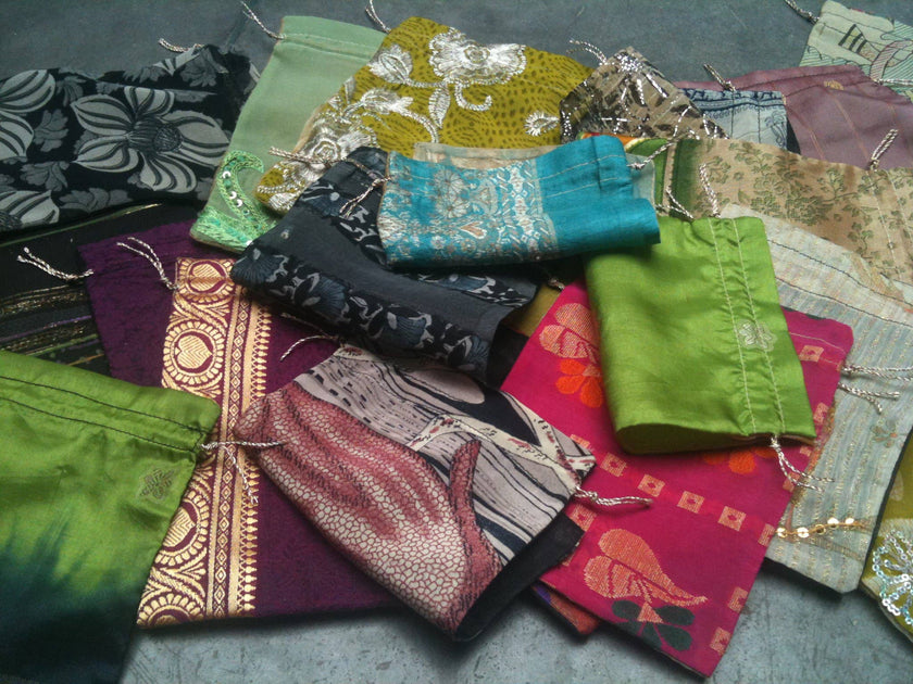 Upcycled Sari Gift Bags: Large