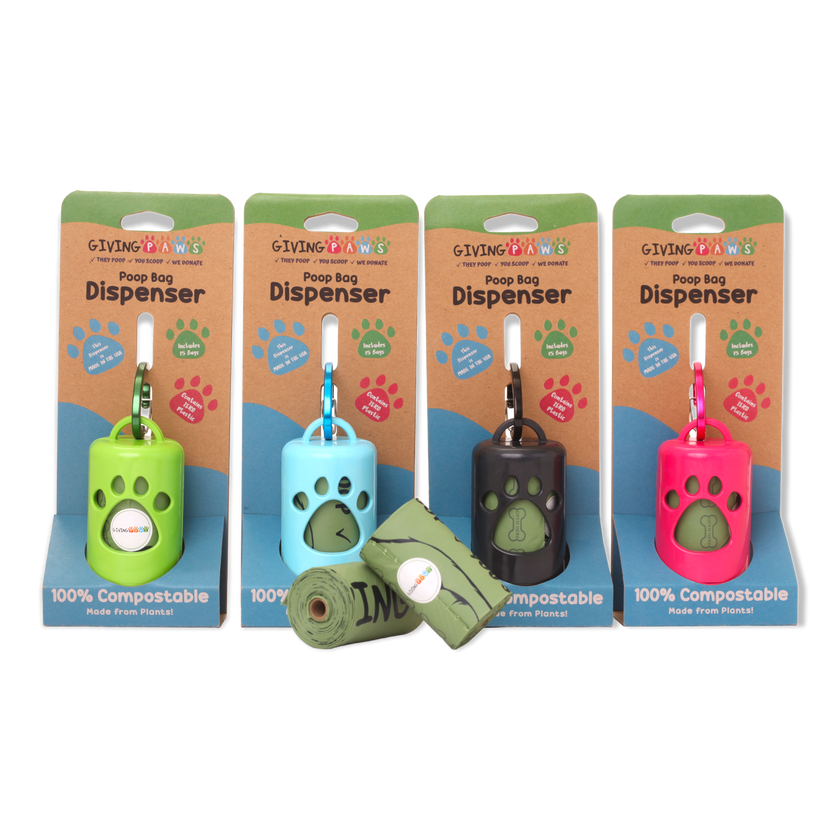 Giving Paws Compostable Poop Bag Dispenser: Pink