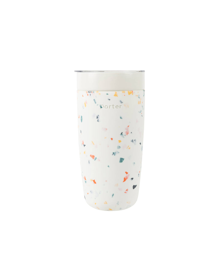 W&P Insulated Ceramic Stainless Steel Coffee & Drink Tumbler: Terrazzo Cream