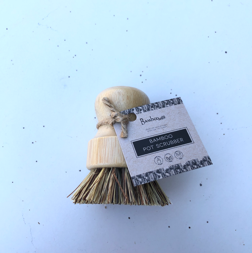 Bamboo Pot Scrubber Brush