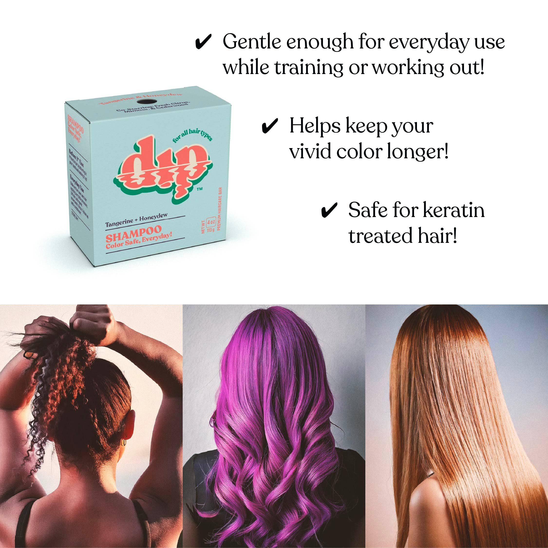 Dip Shampoo Bar: Color Safe, Everyday - Tangerine & Honeydew: 4 oz