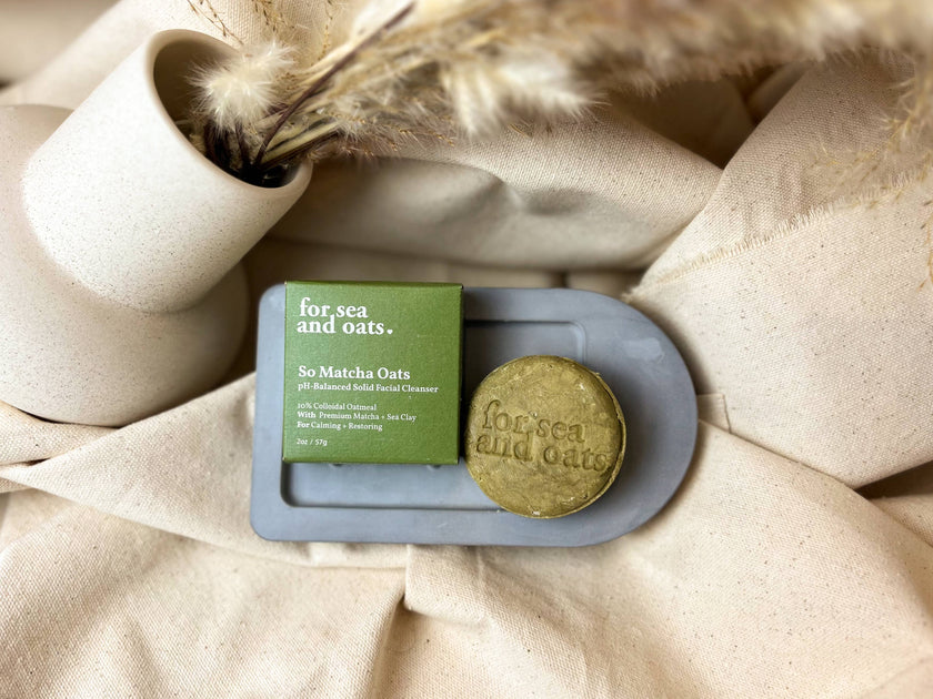 for sea and oats So Matcha Oats pH-Balanced Solid Facial Cleanser