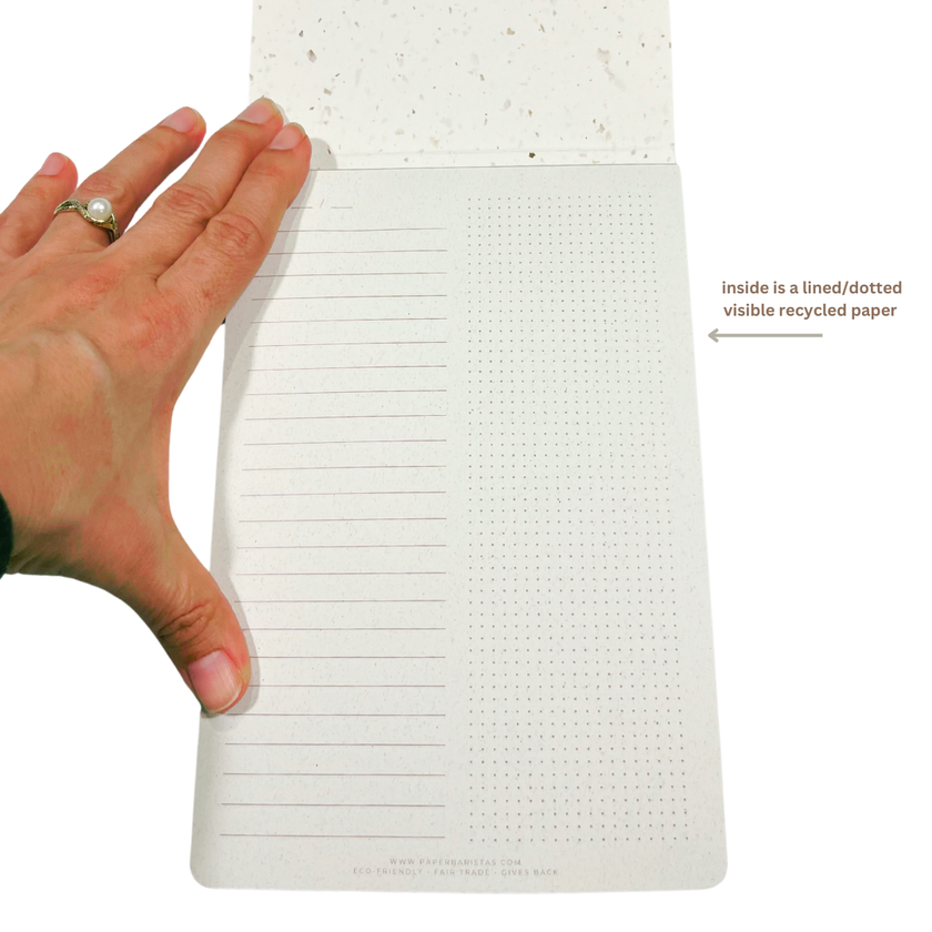 Paper Baristas Recycle Coffee Bean Grounds Notepad