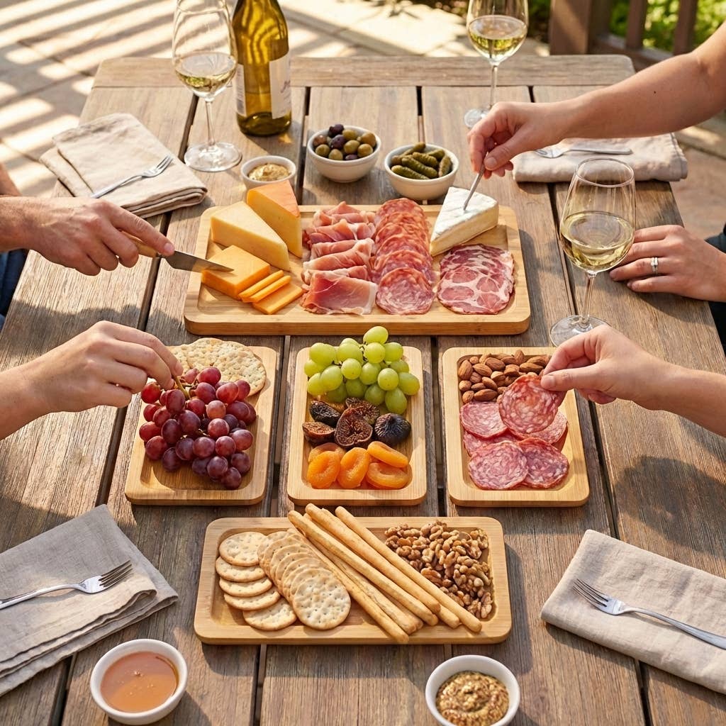 Bamboo Dining Plate Set | 5 pieces