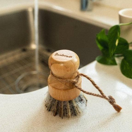 Bamboo Pot Scrubber Brush