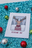 Festive AF Reindeer Plantable Wildflower Seed Card