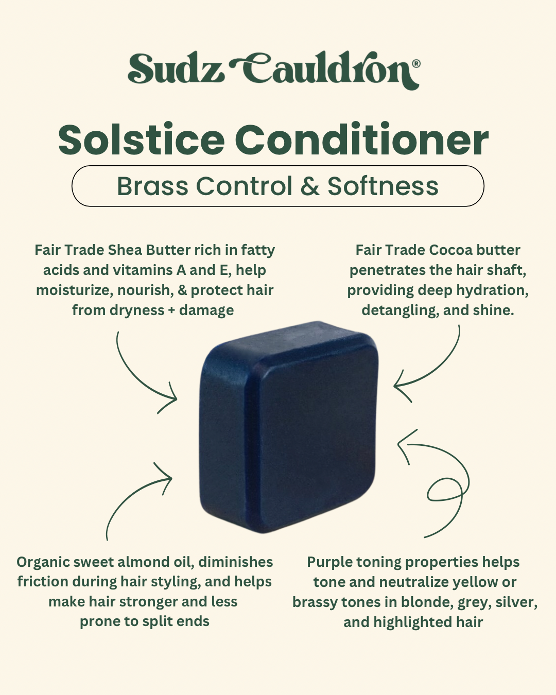 Sudz Cauldron Toning Conditioner for Brass Control & Softness, Solstice
