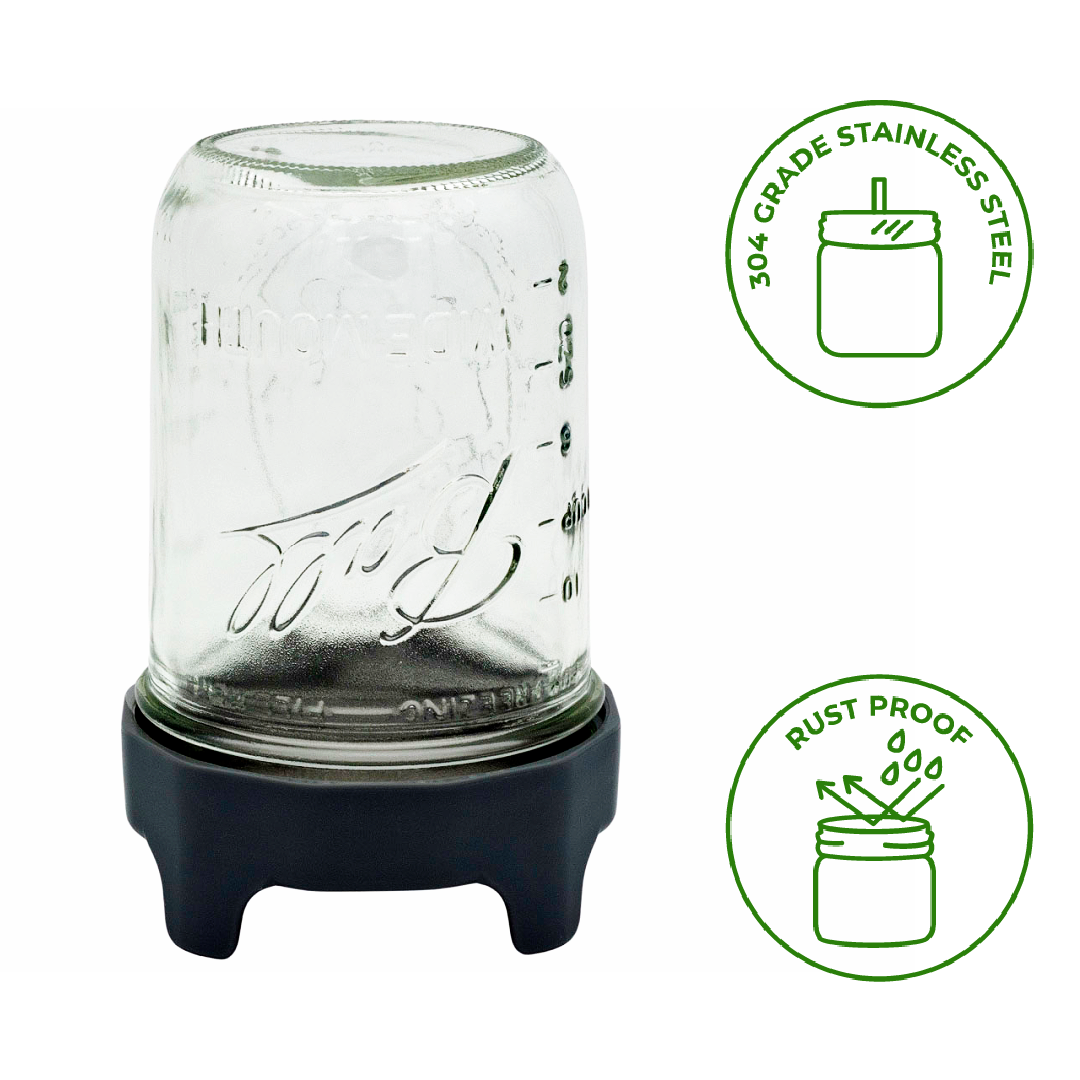 Rust Proof Sprouting Lid with Built-In Stand for Wide Mouth