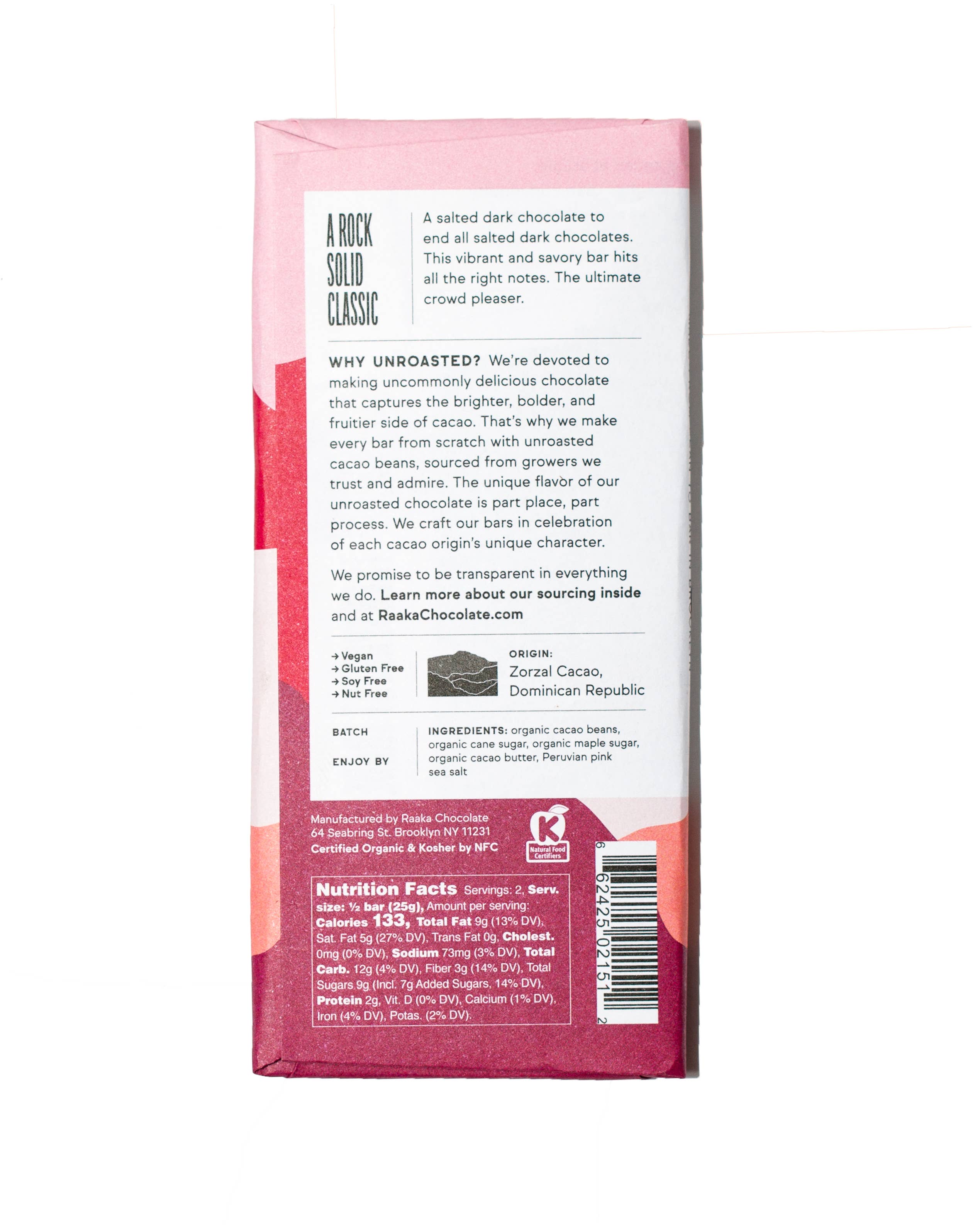 Raaka 71% Pink Sea Salt Chocolate Bar