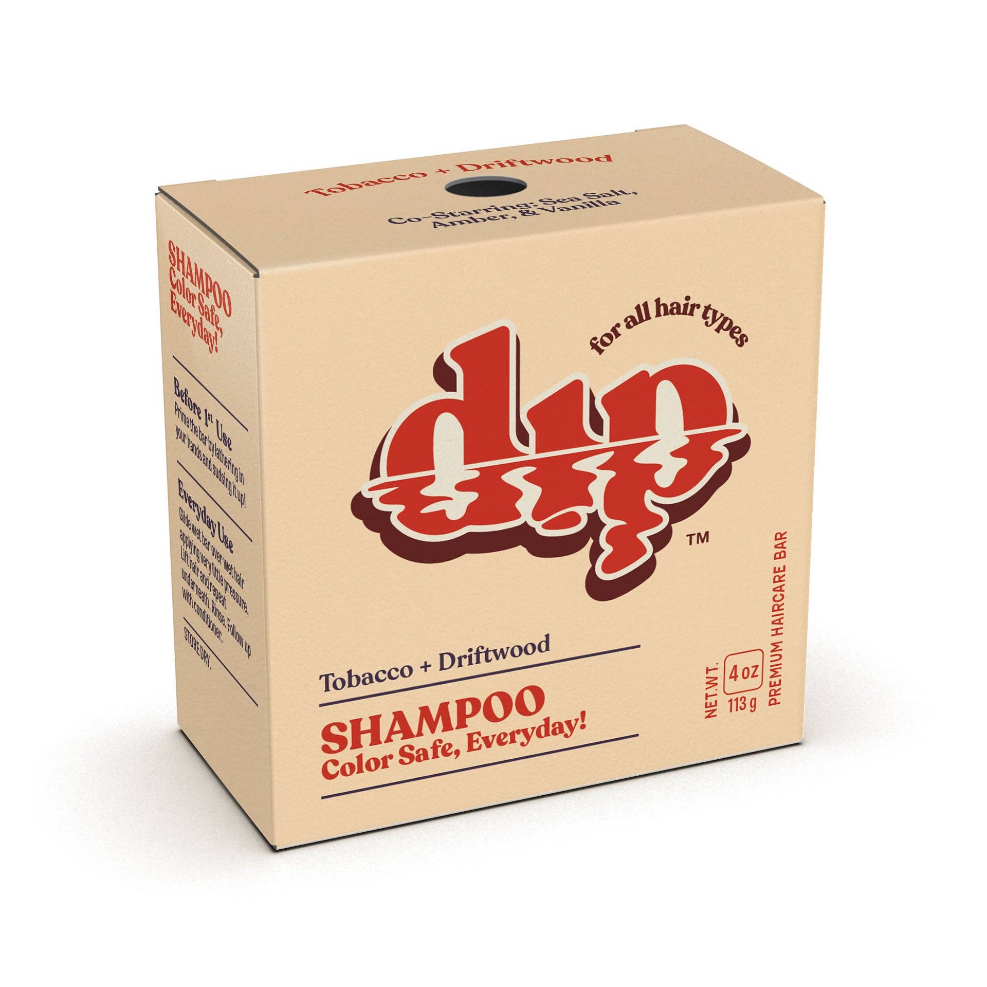Dip Color Safe Shampoo Bar for Every Day - Tobacco & Driftwood