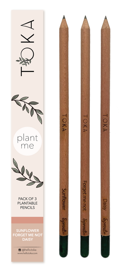 TOKA | Plantable Pencils | 3 Pack | Florals