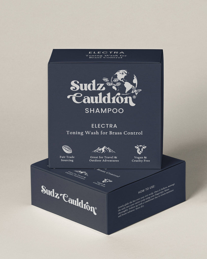 Sudz Cauldron Toning Wash for Brass Control, Electra Solid Shampoo