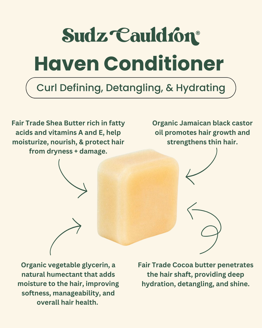 Sudz Cauldron Curl Defining, Detangling, & Hydrating, Haven Solid Conditioner