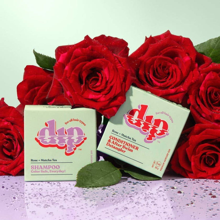 Dip Color Safe Shampoo Bar for Every Day - Rose & Matcha Tea