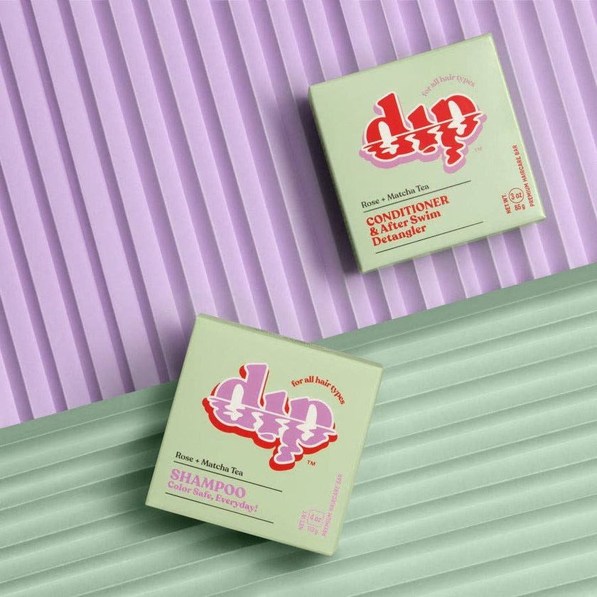 Dip Color Safe Shampoo Bar for Every Day - Rose & Matcha Tea