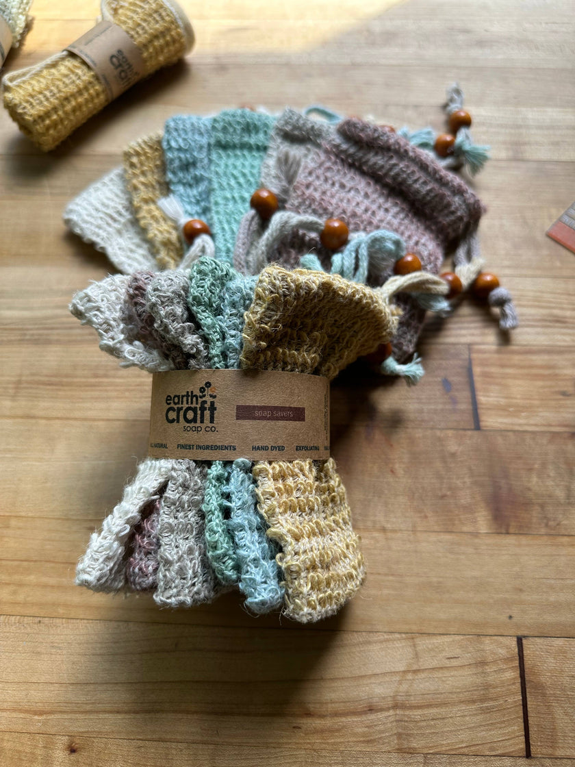 Sisal Soap Saver Bags (Set of 6) - Earthtone