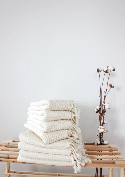 Waffle Towels: Creme