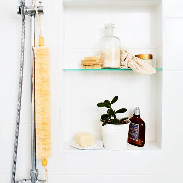 Back Body Brush w/Cotton Strings All Natural