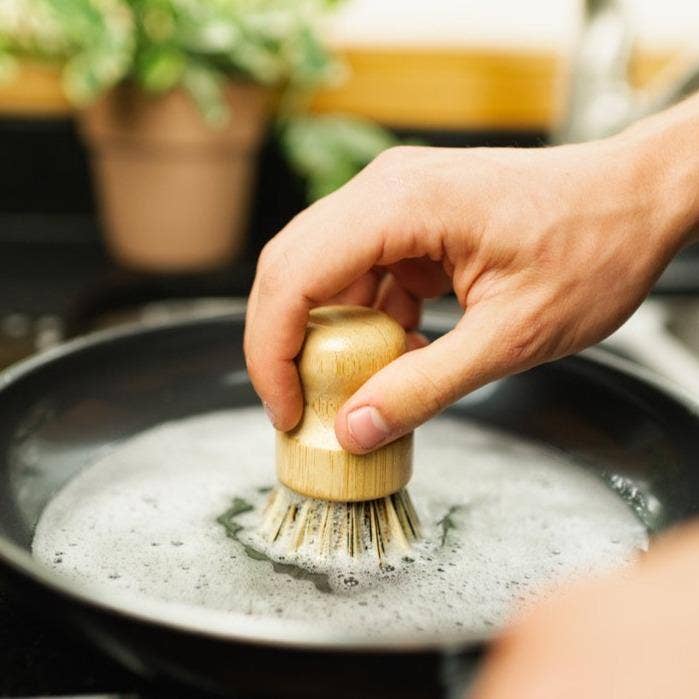 Bamboo Pot Scrubber Brush
