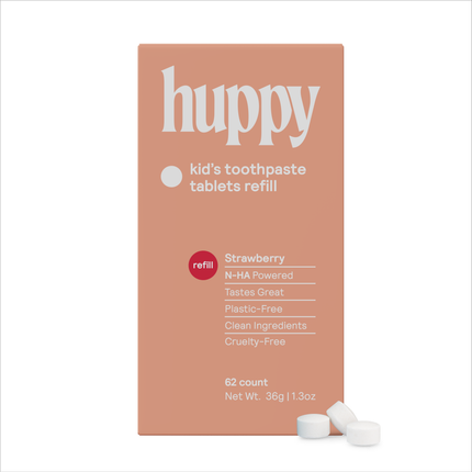 Huppy Fluoride-Free Toothpaste Tablets | Refill | Strawberry
