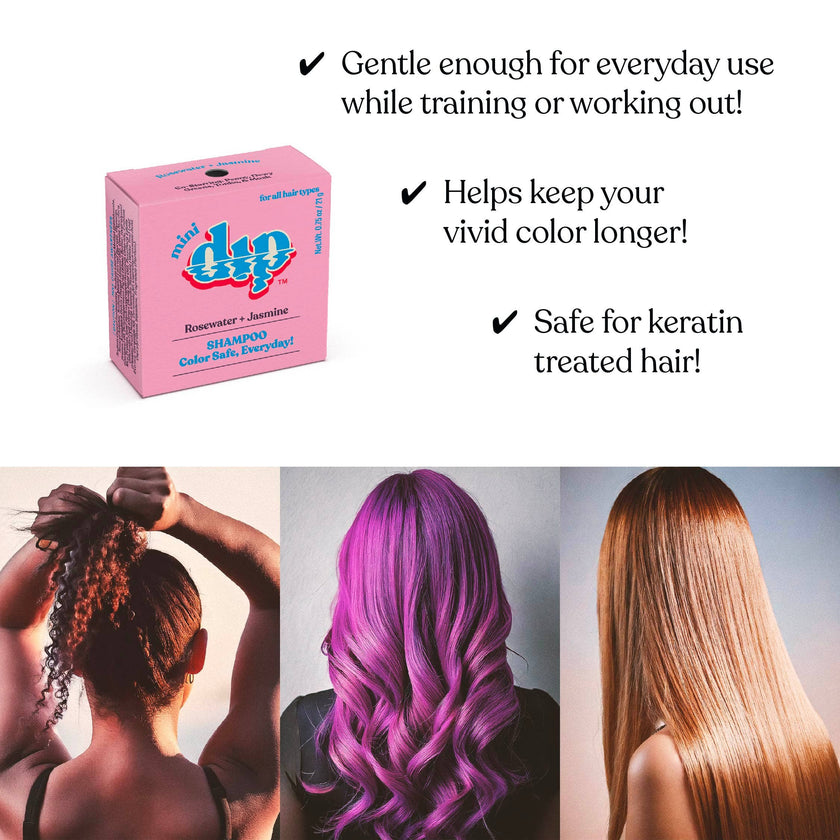 Mini Dip Shampoo Bar: Color Safe, Everyday - Rosewater & Jasmine: 0.75 oz