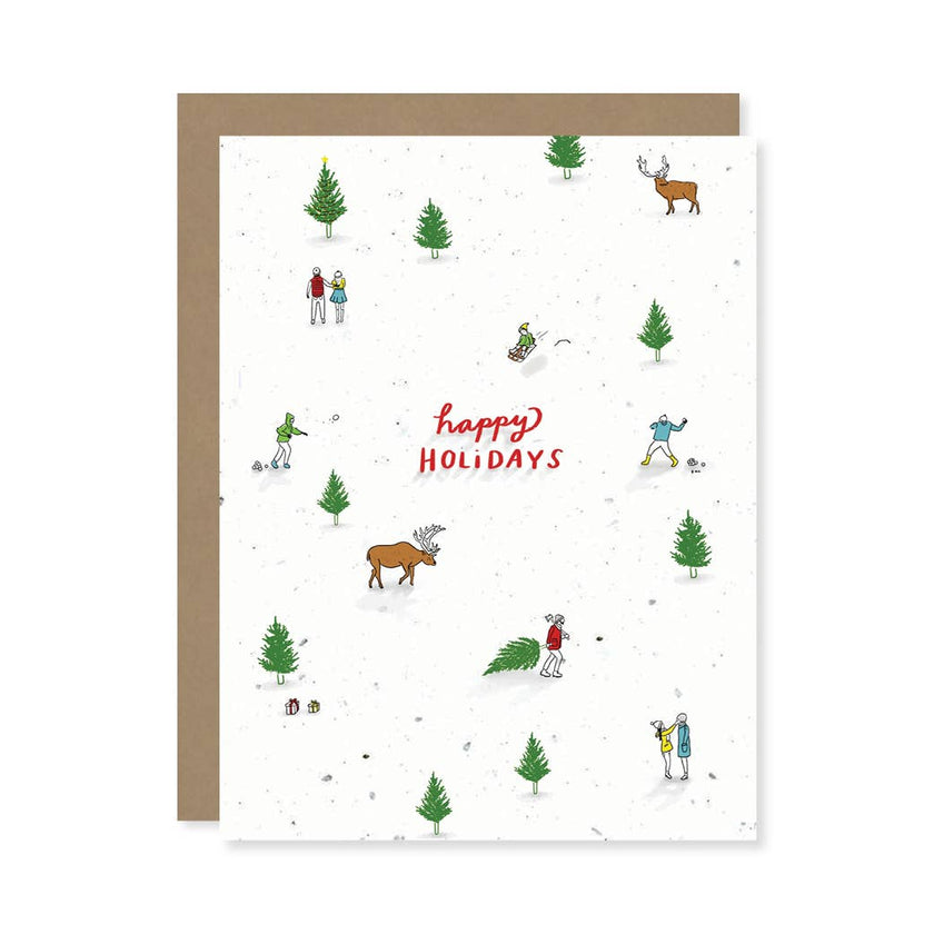 Holiday Scene Plantable Wildflower Seed Card