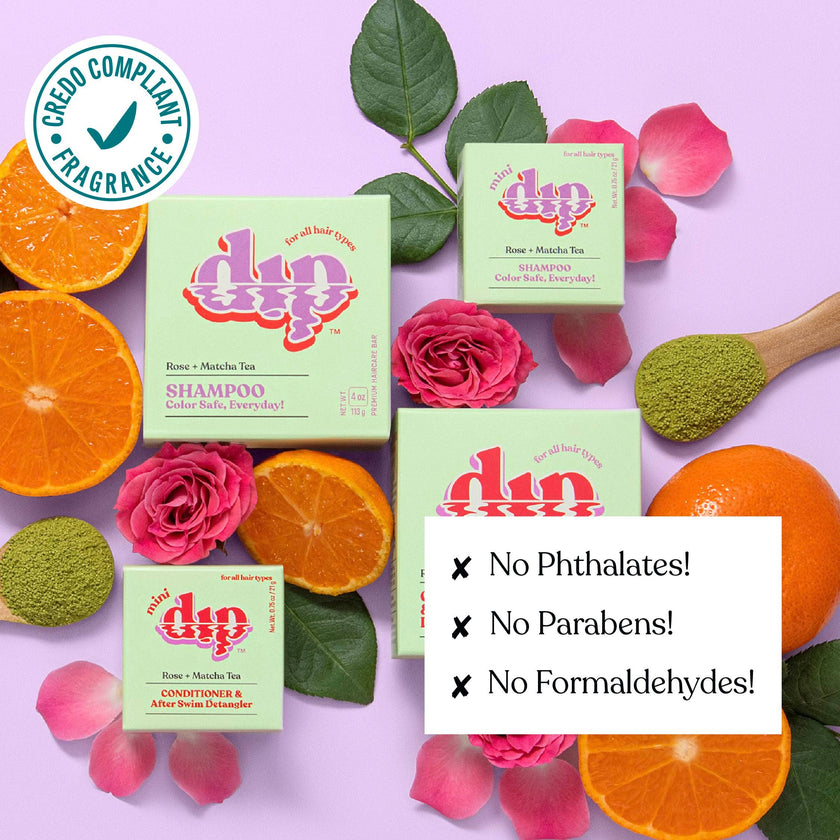 Mini Dip Shampoo Bar: Color Safe, Everyday - Rose & Matcha Tea: 0.75 oz