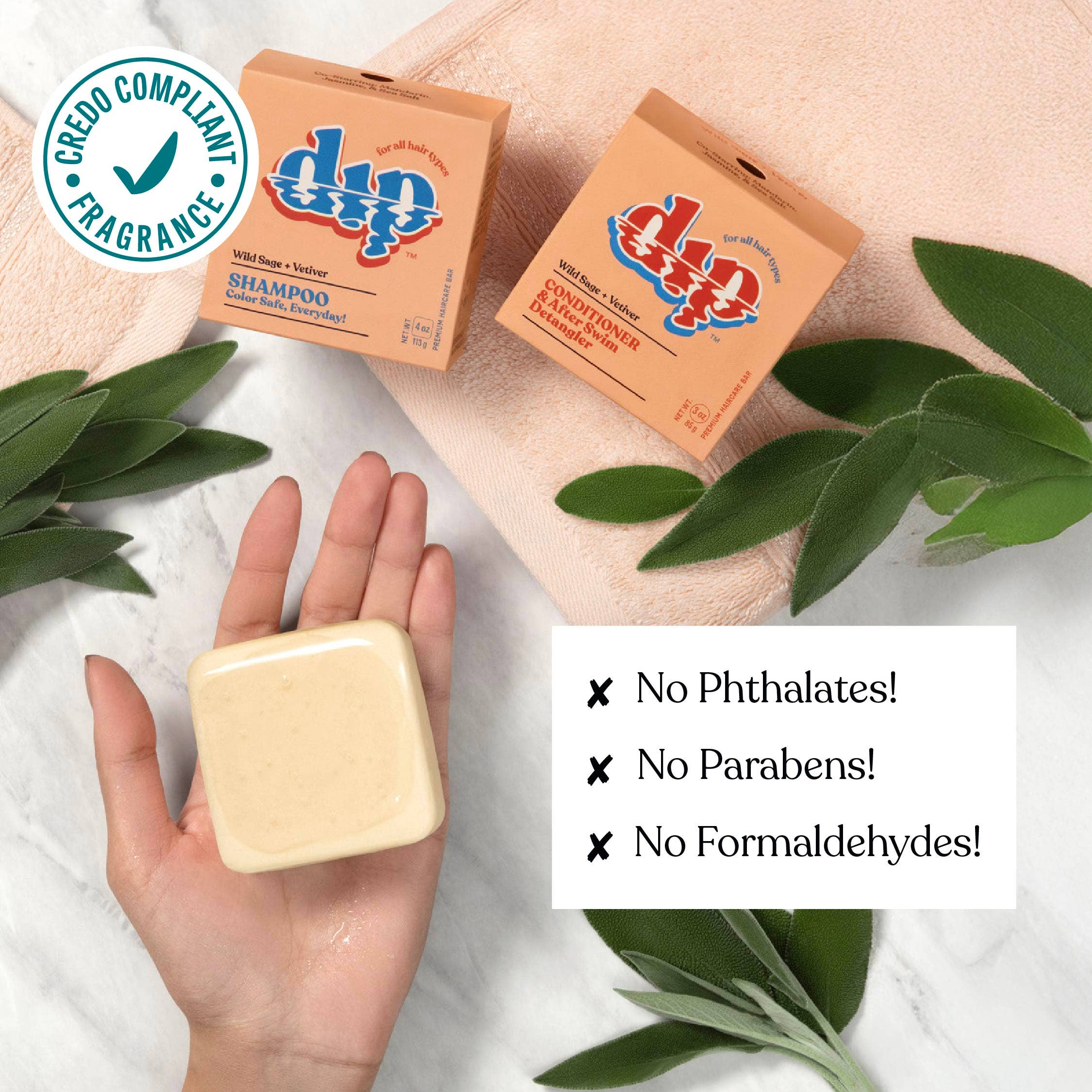 Dip Shampoo Bar: Color Safe, Everyday - Wild Sage & Vetiver: 4 oz