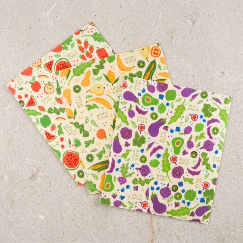 Bees Wrap Swedish Dishcloth 3 Pack - Garden Party Prints