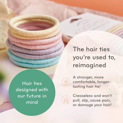 Kooshoo Plastic-free Round Hair Ties - Mondo 8-pack - Pastel Blooms