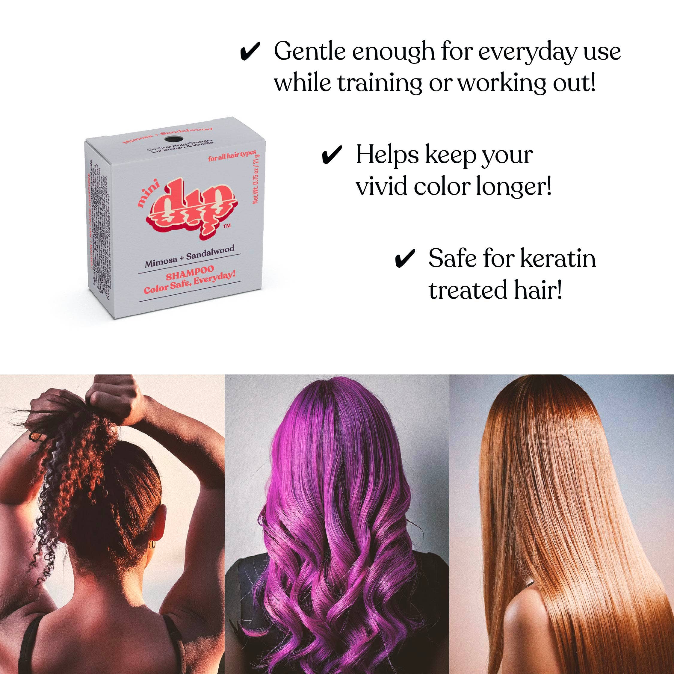 Mini Dip Shampoo Bar: Color Safe, Everyday - Mimosa & Sandalwood: 0.75 oz
