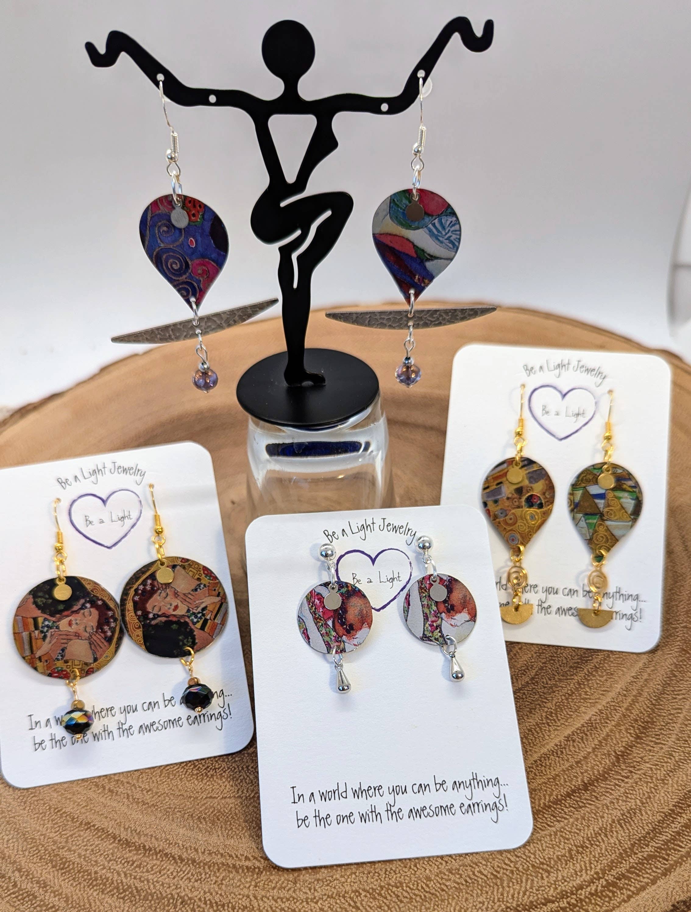 Upcycled Klimt Earrings