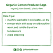 Set of 4 Organic Cotton Produce Bags