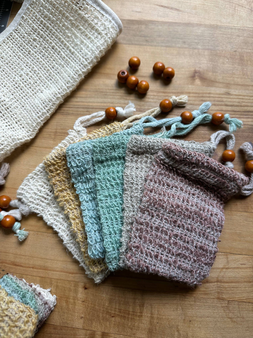 Sisal Soap Saver Bags (Set of 6) - Earthtone