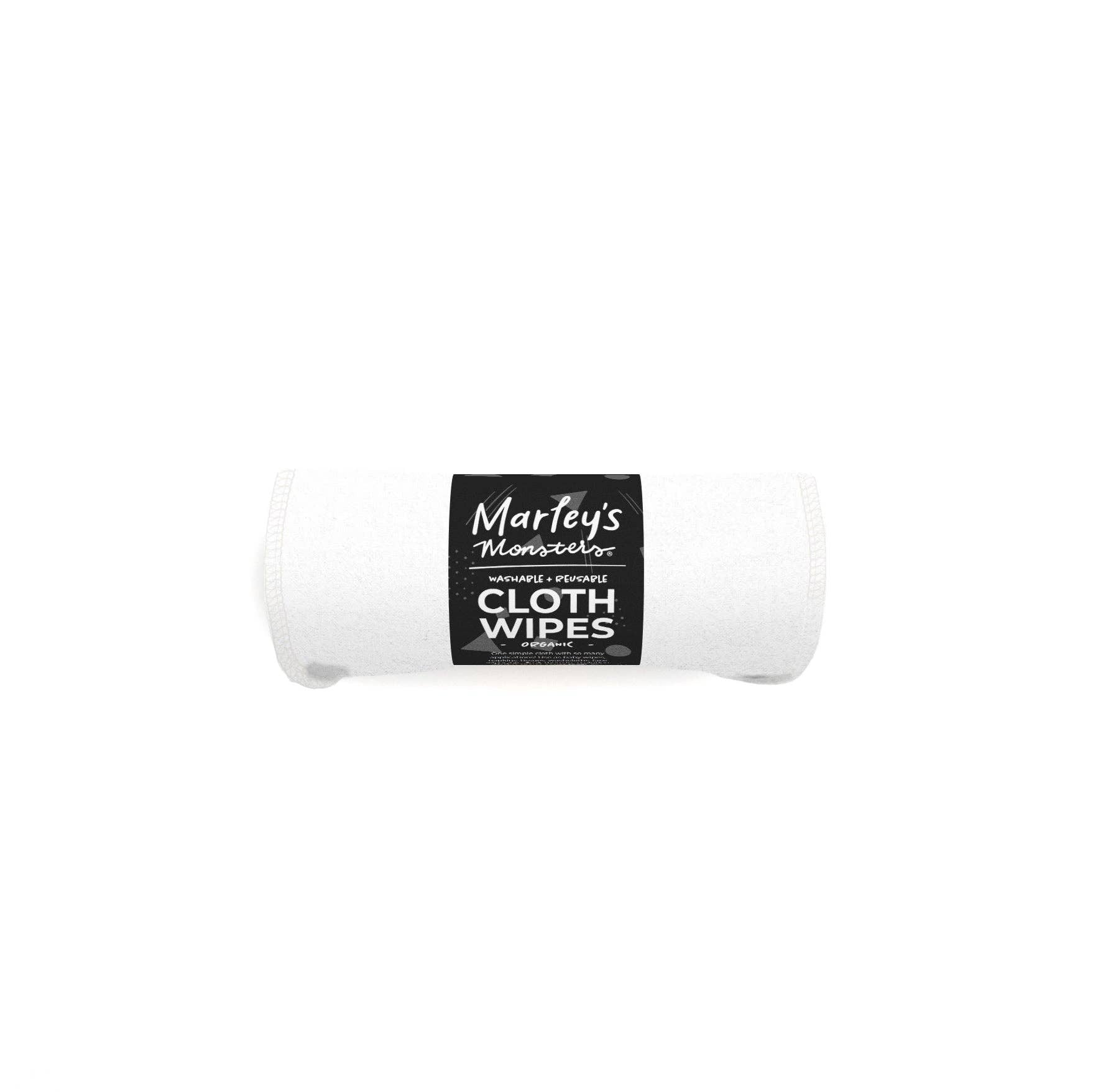 Marley's Monsters Cloth Wipes: 24 Pack / Organic White