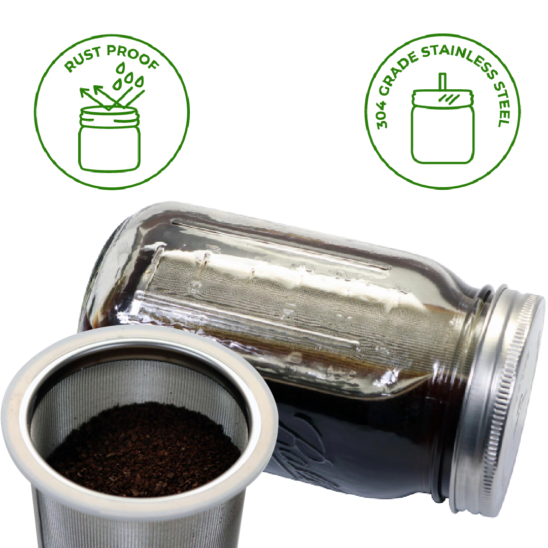 Cold Brew Coffee and Tea Maker Stainless Steel Filter Kit: Pint