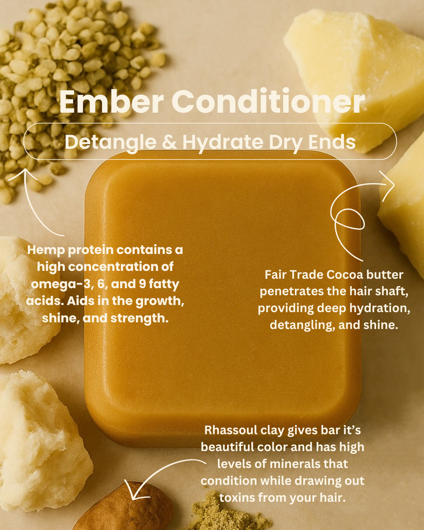 Sudz Cauldron Detangle & Hydrate Dry Ends, Ember Conditioner Bar