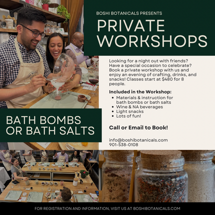 Adult Private Bath Bomb and Bath Salt Workshops