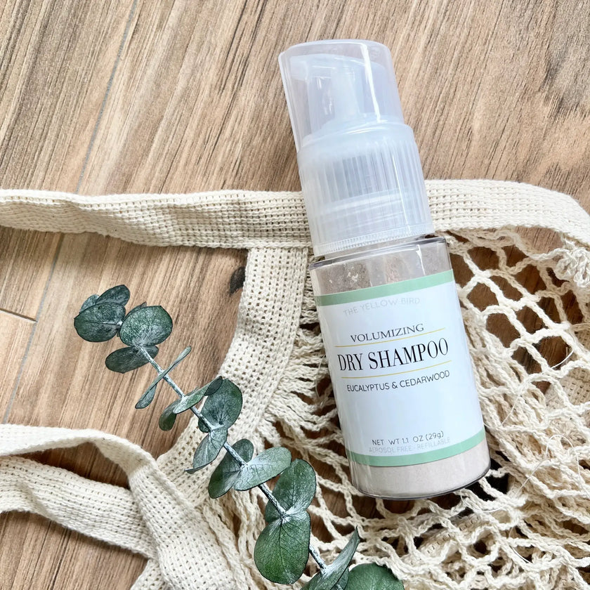 The Yellow Bird Eucalyptus & Cedarwood Dry Shampoo Bottle