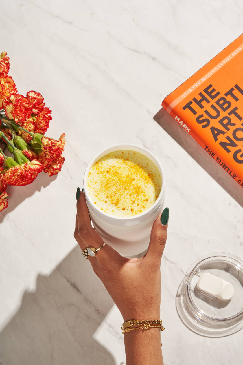 W&P Insulated Ceramic Stainless Steel Coffee & Drink Tumbler: Cream