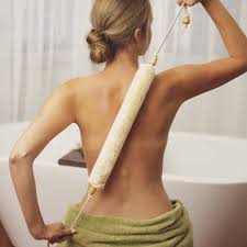 Back Body Brush w/Cotton Strings All Natural