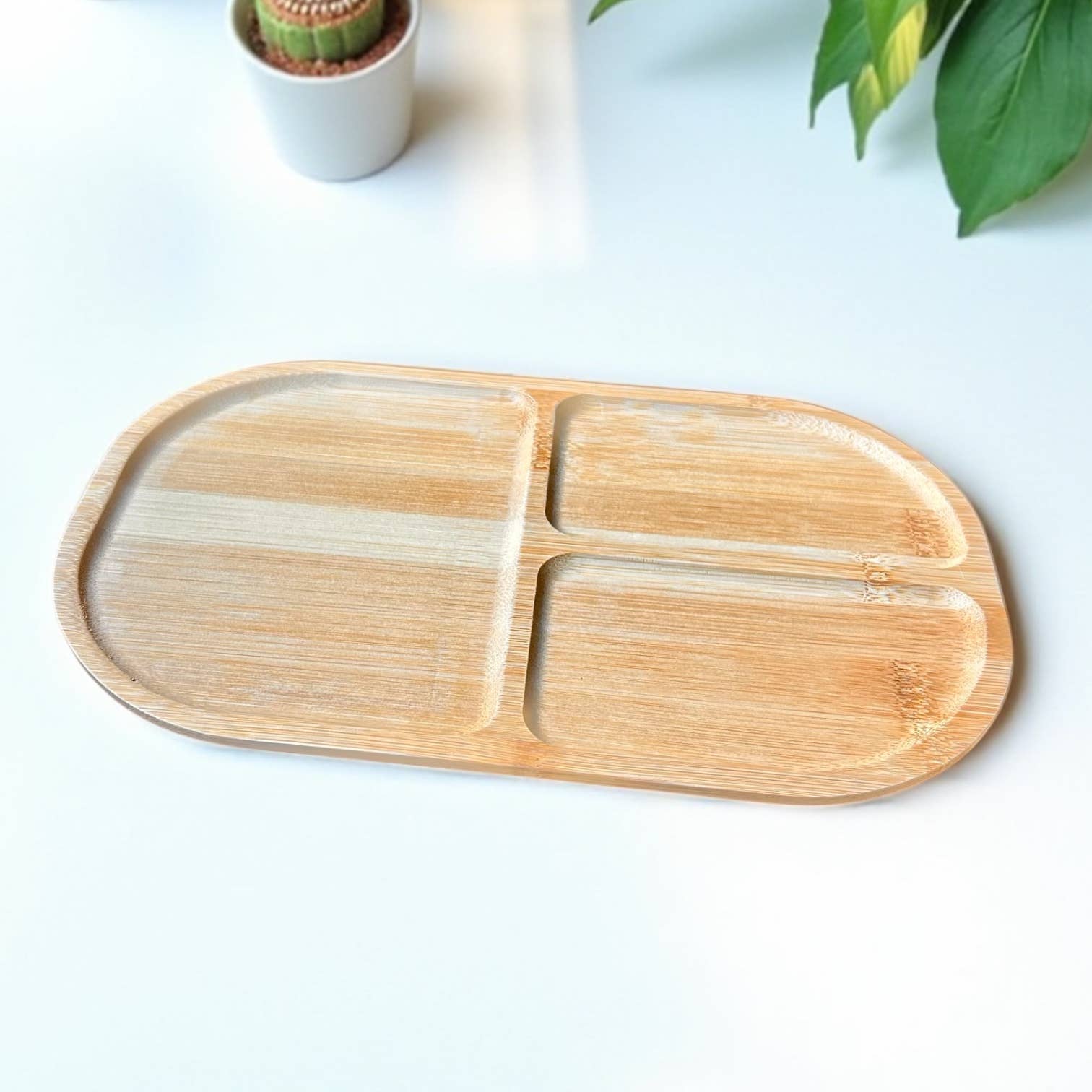 Kid Toddler Bamboo Compartment Plate