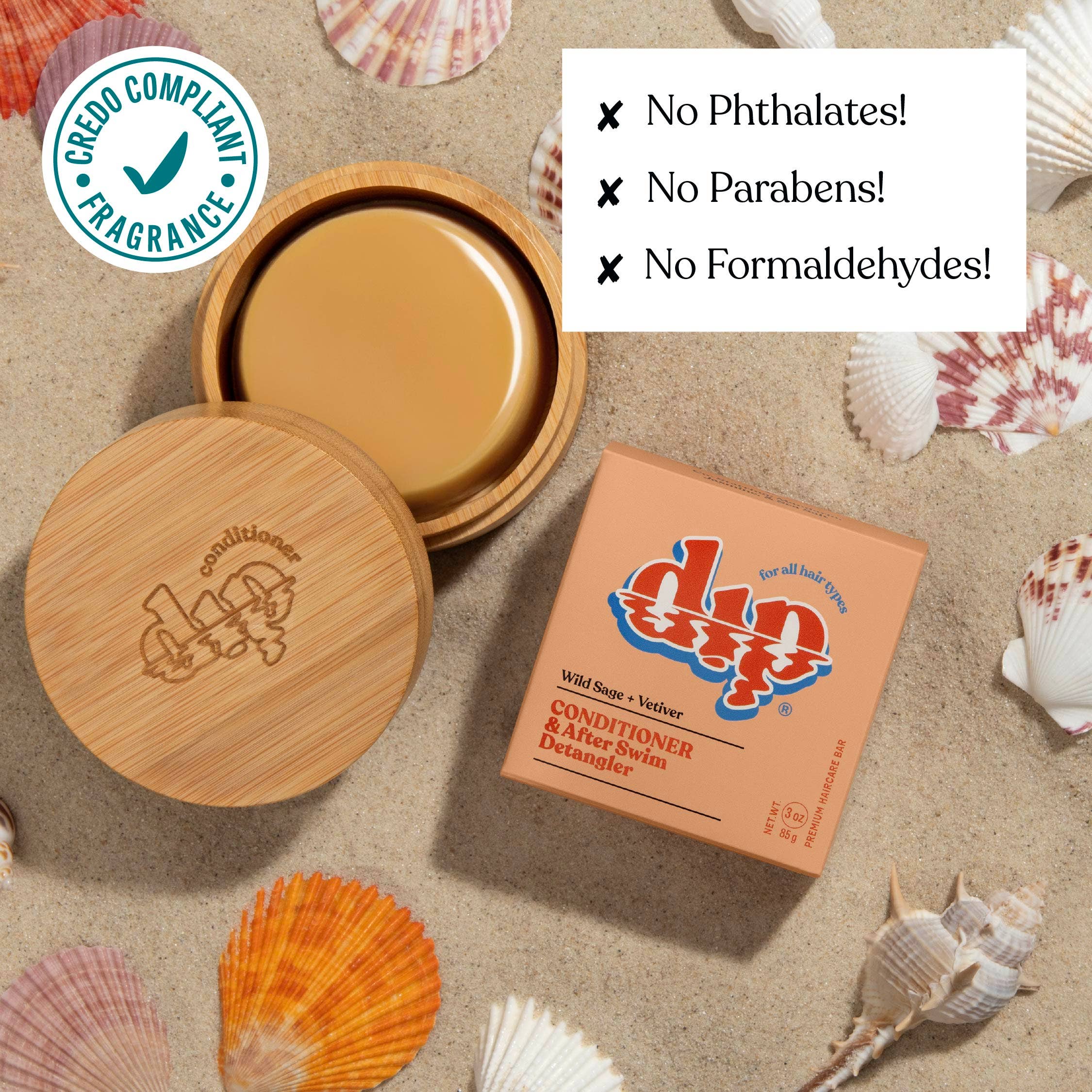 Dip Conditioner Bar & After Swim Detangler - Wild Sage & Vetiver: 3 oz