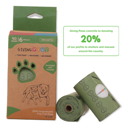 Giving Paws Compostable Dog Poop Bags