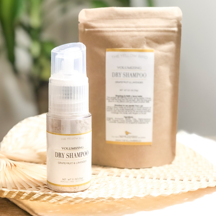 The Yellow Bird Grapefruit Lavender Dry Shampoo Bottle