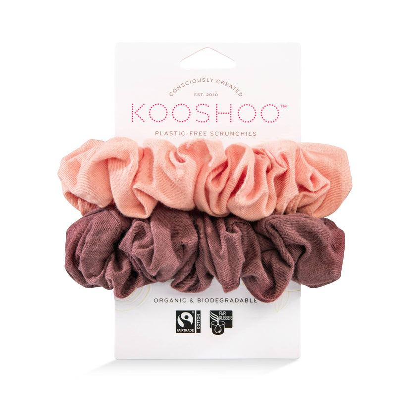 Kooshoo Plastic-free Scrunchies - Coral Rose