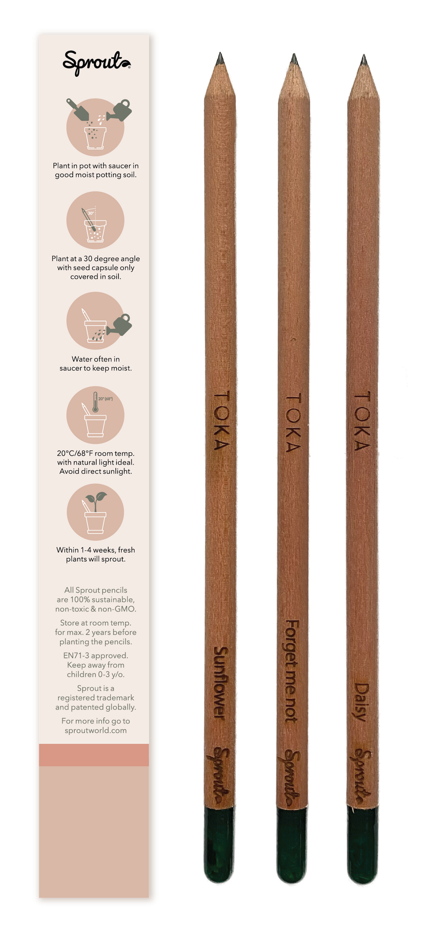 TOKA | Plantable Pencils | 3 Pack | Florals