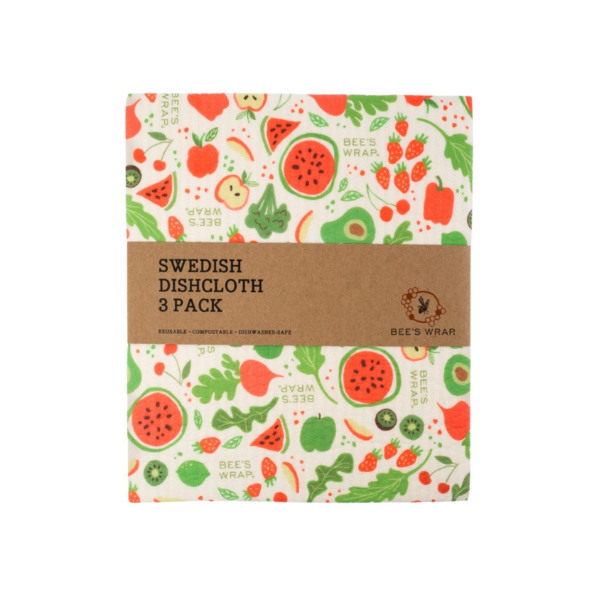 Bees Wrap Swedish Dishcloth 3 Pack - Garden Party Prints