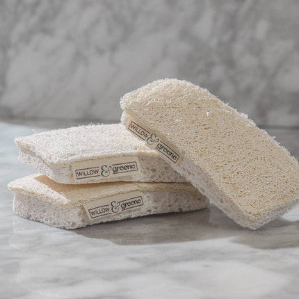 Loofah & Wood Pulp Sponge: Pack of 3