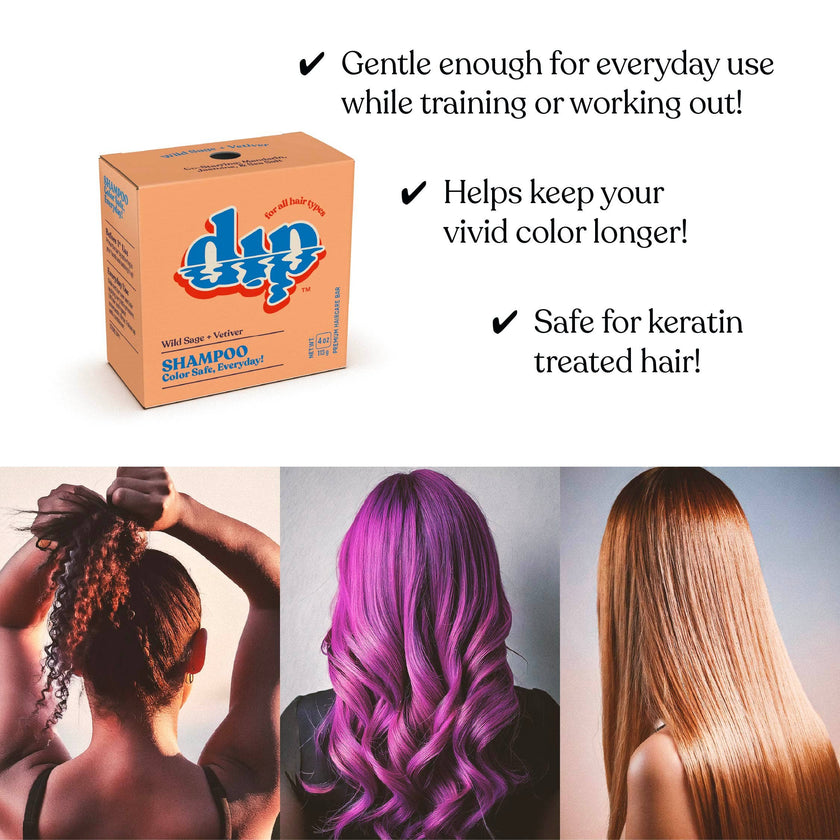 Dip Shampoo Bar: Color Safe, Everyday - Wild Sage & Vetiver: 4 oz